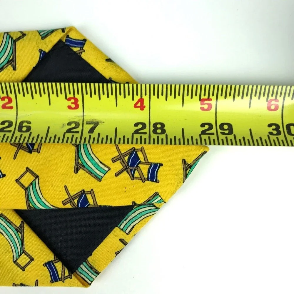 Utopia Men's Tie Handmade Yellow Beach Chair Relax Vacation Novelty Necktie 58